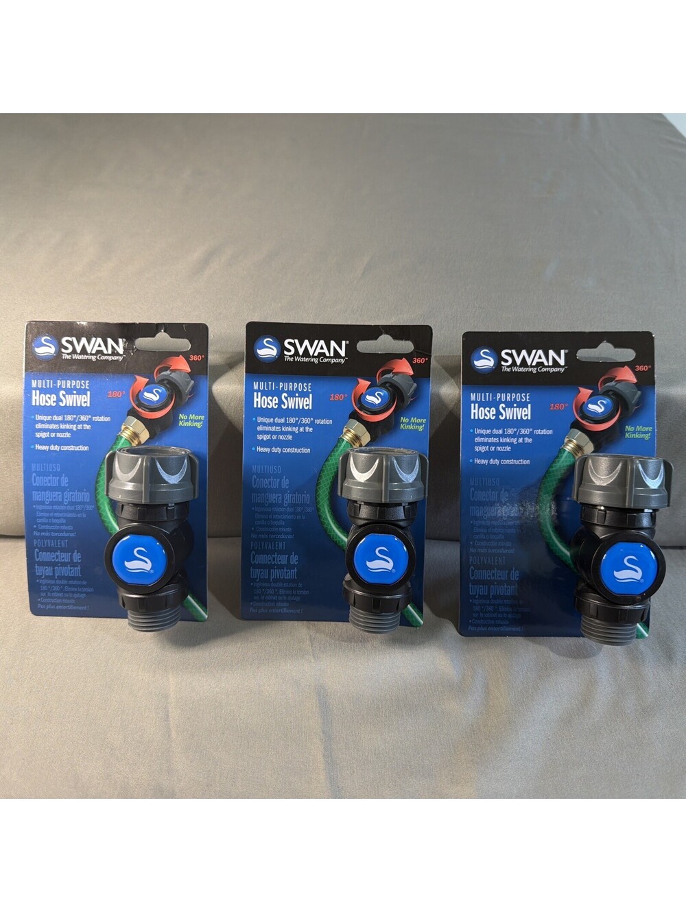 Lot of 3 NEW Heavy Duty Swan 5/8 in. ABS Threaded Female Swivel Hose Connector